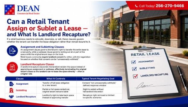 Can a Retail Tenant Assign or Sublet a Lease — and What Is Landlord Recapture?